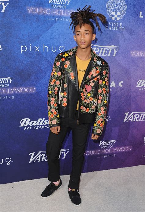 jaden smith gucci dress|Jaden Smith Wears a Floral Leather Jacket to .